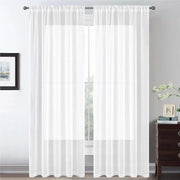 Sheer Voile Curtains Rod Pocket Window Panel for Bedroom 140cm x 230cm Drapes - Black V528-WINDOW-GAUZE-BLACK-1PC-698620