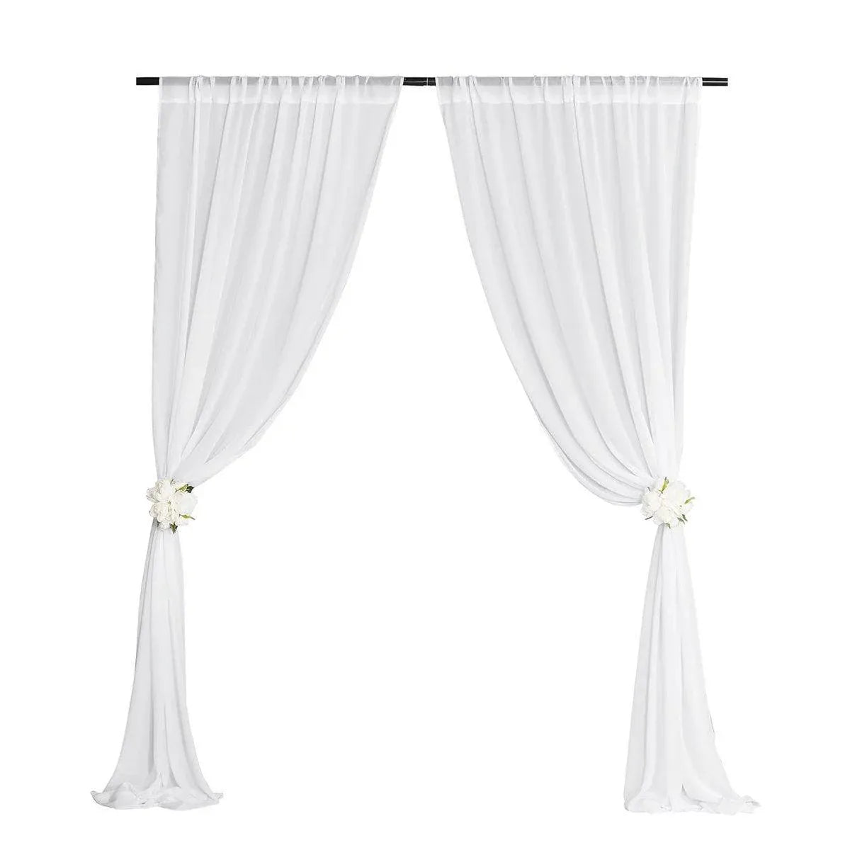 Sheer Voile Curtains Rod Pocket Window Panel for Bedroom 140cm x 230cm Drapes - Black V528-WINDOW-GAUZE-BLACK-1PC-698620