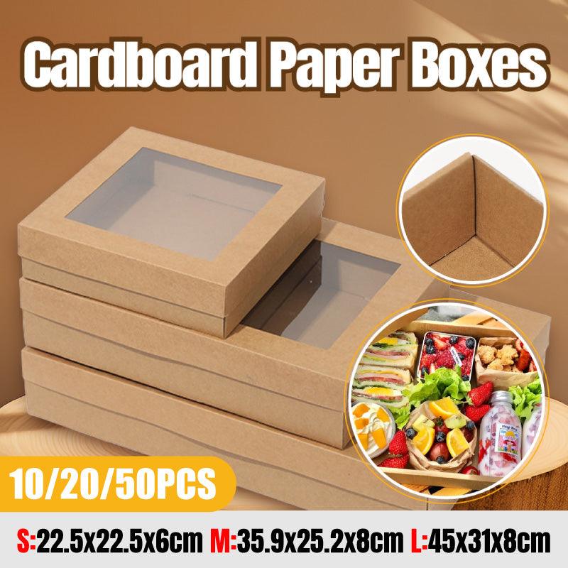 50pcs Bakery Cake Packaging Boxes with Visible Open Window Lunch Boxes - S V528-WINDOWBOX-S-50PCS-521528