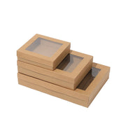 50pcs Bakery Cake Packaging Boxes with Visible Open Window Lunch Boxes - S V528-WINDOWBOX-S-50PCS-521528