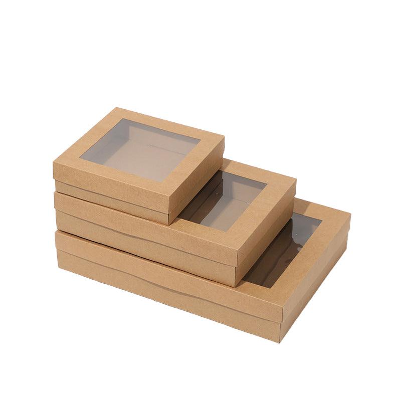 50pcs Bakery Cake Packaging Boxes with Visible Open Window Lunch Boxes - S V528-WINDOWBOX-S-50PCS-521528