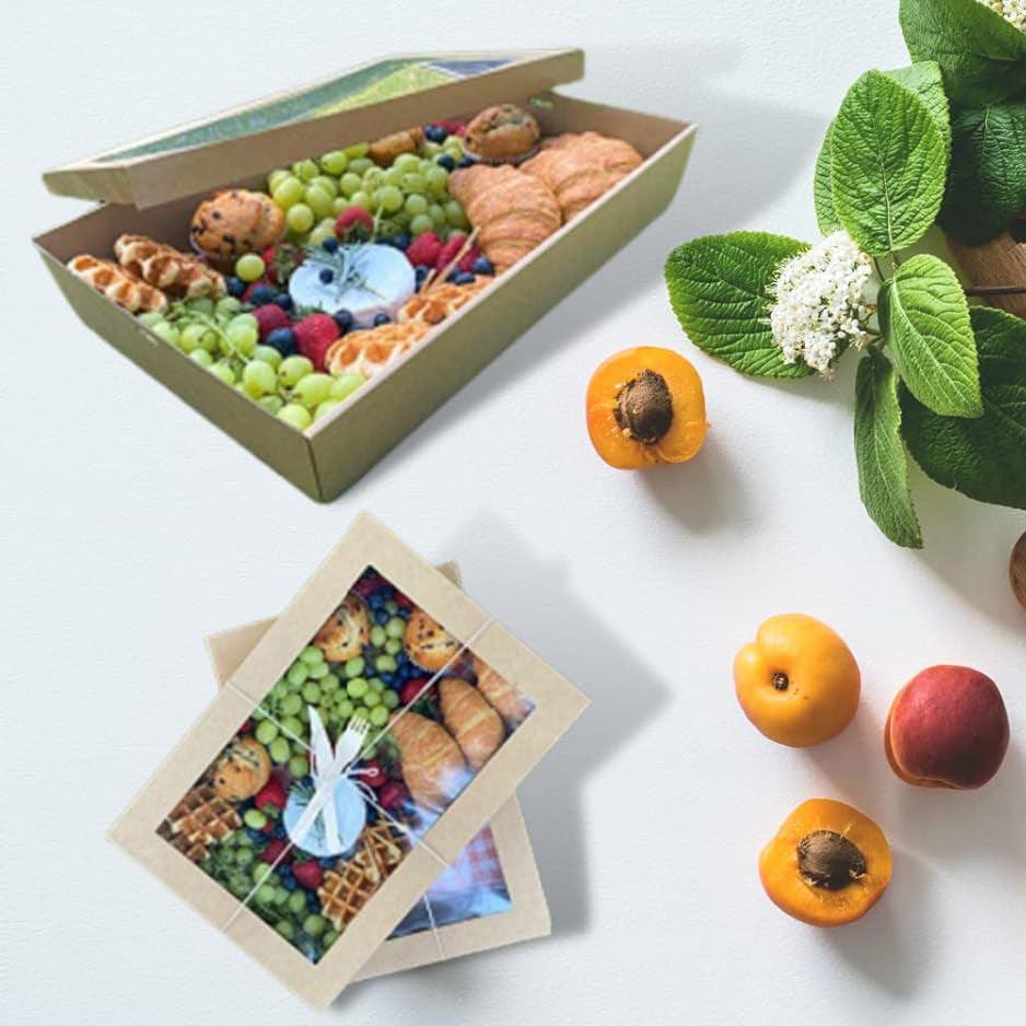 50pcs Bakery Cake Packaging Boxes with Visible Open Window Lunch Boxes - S V528-WINDOWBOX-S-50PCS-521528