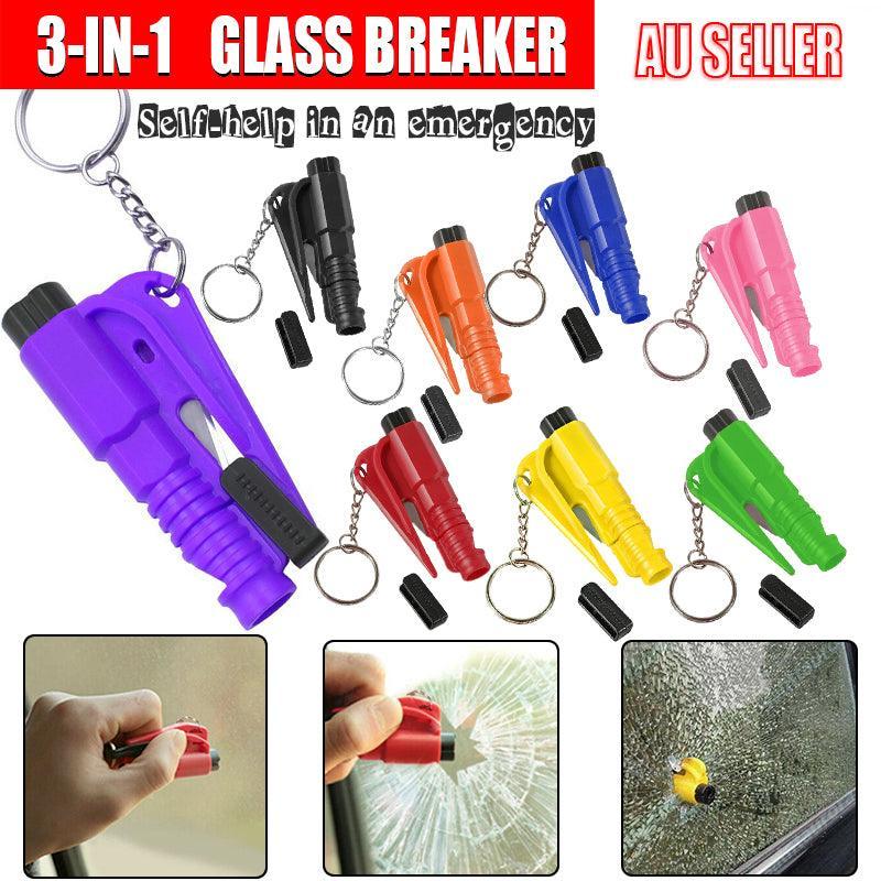 3 In 1 Car Window Glass Breaker Emergency Escape Tool with Cutter - Orange V528-WINDOWBREAKER-ORANGE-245254