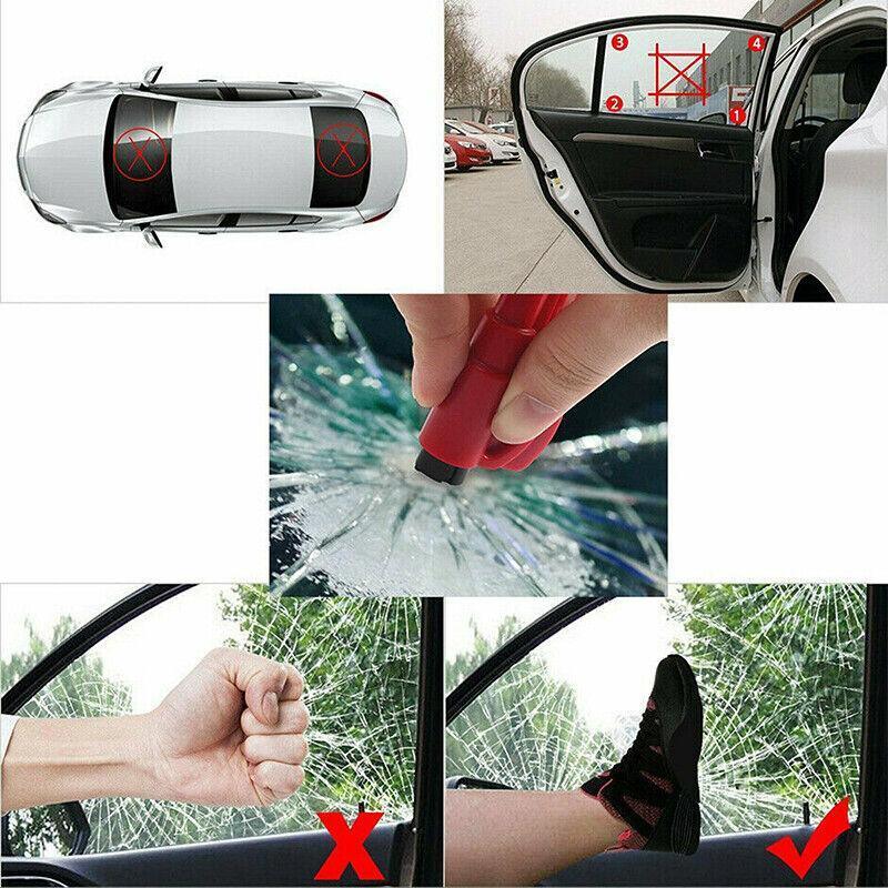 3 In 1 Car Window Glass Breaker Emergency Escape Tool with Cutter - Orange V528-WINDOWBREAKER-ORANGE-245254
