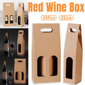 30pcs Kraft Paper Wine Box for Gift Packaging Portable Wine Bottle Storage Box - Double V528-WINE-BAG-DOUBLE-30PCS-277789