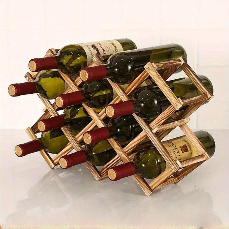 Wooden Wine Rack Display Shelf Stand for Home Bar Storage Wine Bottle Holder V528-WINE-RACK-10-730577