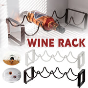 Iron Wine Rack Bottle Holder Metal Display Stand Tabletop Decorative Storage - White V528-WINE-RACK-WHITE-420613
