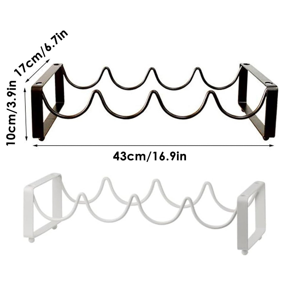 Iron Wine Rack Bottle Holder Metal Display Stand Tabletop Decorative Storage - White V528-WINE-RACK-WHITE-420613