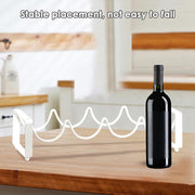 Iron Wine Rack Bottle Holder Metal Display Stand Tabletop Decorative Storage - White V528-WINE-RACK-WHITE-420613