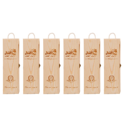 6pcs Red Wine Wooden Gift Box Packaging Storage Box for Wine Bottle Gifts - Double pull-out V528-WINEBOX-6PCS-DOUBLE-855322