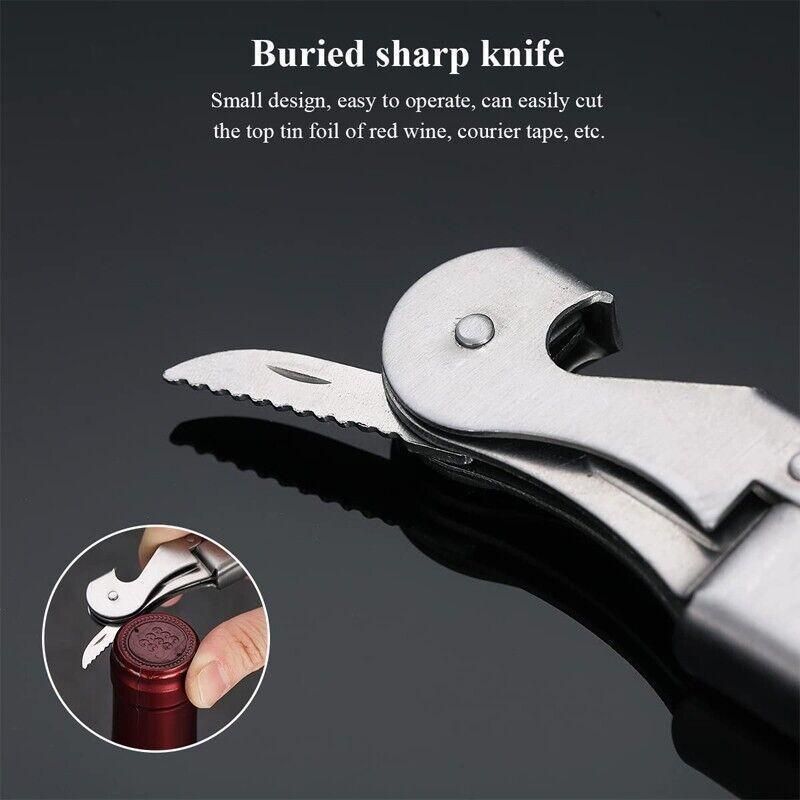 Waiters Friend Corkscrew Stainless Steel Wine Bottle Opener Screw Knife Bar V528-WINEOPENER-804582