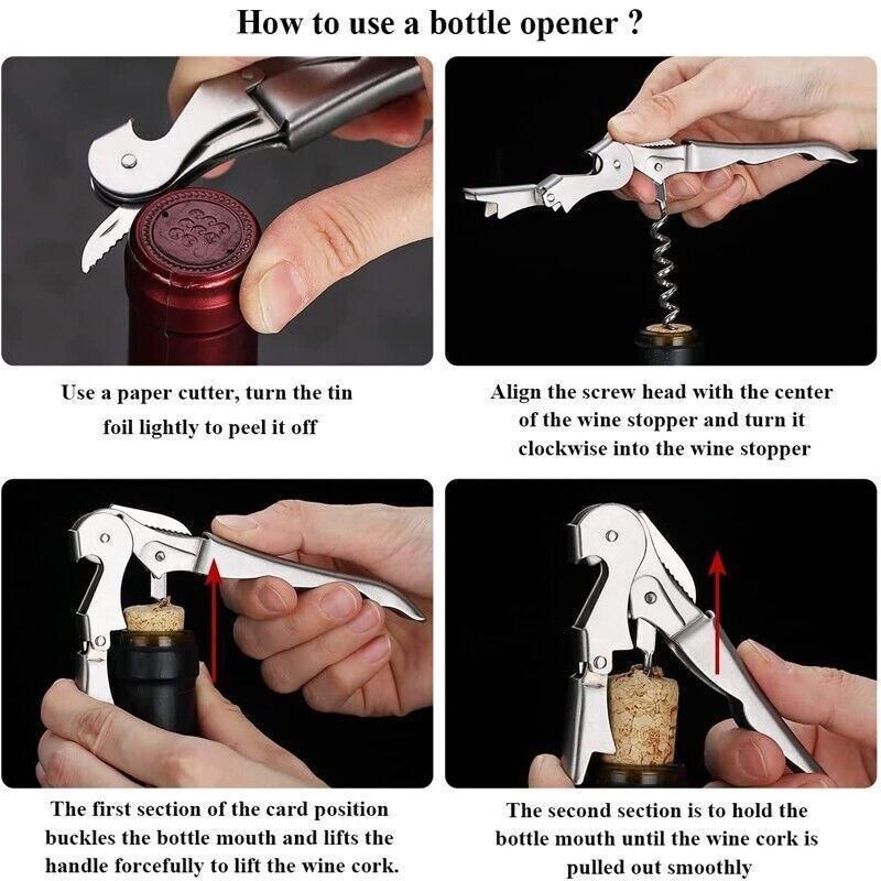Waiters Friend Corkscrew Stainless Steel Wine Bottle Opener Screw Knife Bar V528-WINEOPENER-804582