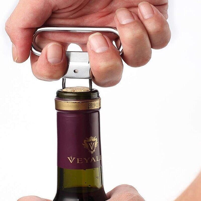 Stainless Steel Wine Cork Puller Opener for Fragile or Damaged Corks V528-WINEOPENER-SILVER-54862