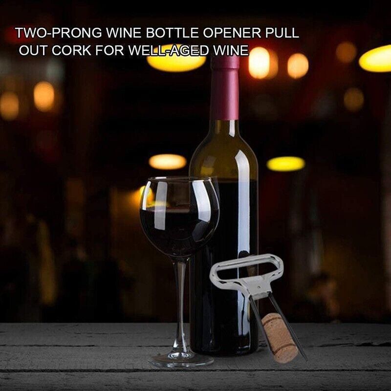 Stainless Steel Wine Cork Puller Opener for Fragile or Damaged Corks V528-WINEOPENER-SILVER-54862