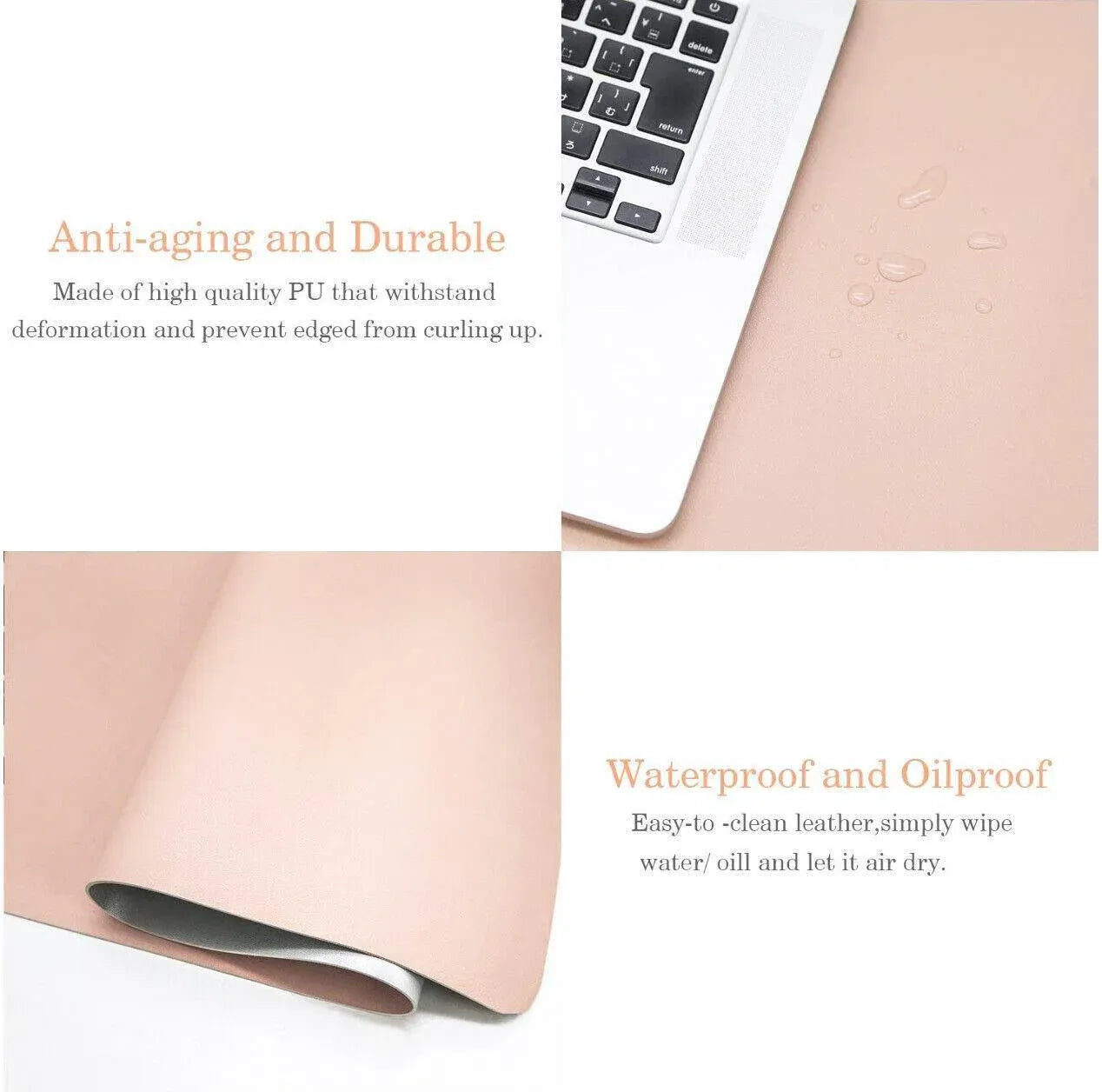 Leather Mouse Pad Gaming Waterproof Desk Mat 25 x 21cm Anti Slip - Wine Red V528-WINERED25-21CM98343