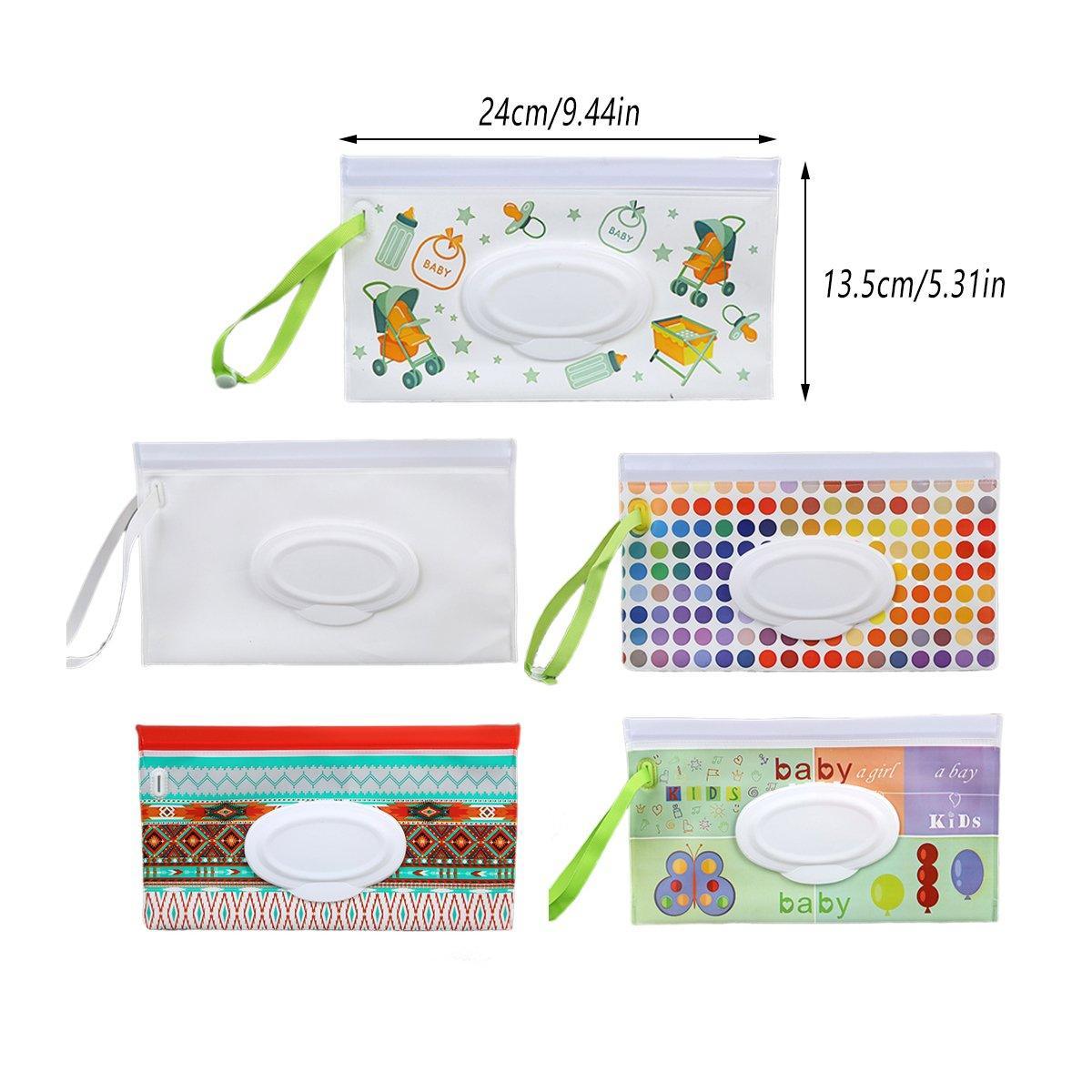 5PCS Dispenser Travel Wet Wipe Bag Pouch Portable Tissue Case Holder V528-WIPES-BAG-5PCS-119675