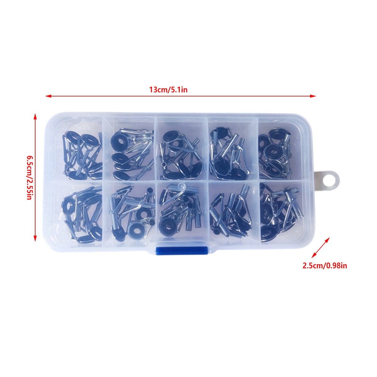 50pcs Fishing Rod Guide Tip Repair Kit Set Rings Guide Replacement Parts Tools V528-WIRE-RING-SE-NEW-797391