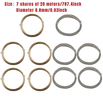5 Rolls Automotive Glass Removal Tools Steel Wire Rope Disassembling Kit - Silver V528-WIRE-ROPE-5ROLL-SILVER-722795