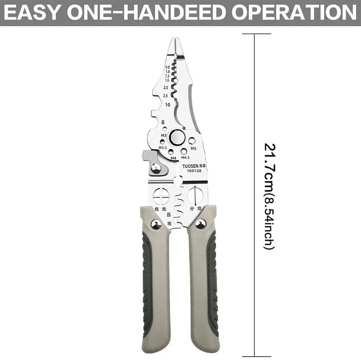 Multifunctional Wire Stripper Pliers Electric Cable Crimper and Cutter Tool Set V528-WIRE-STRIPPER-721500