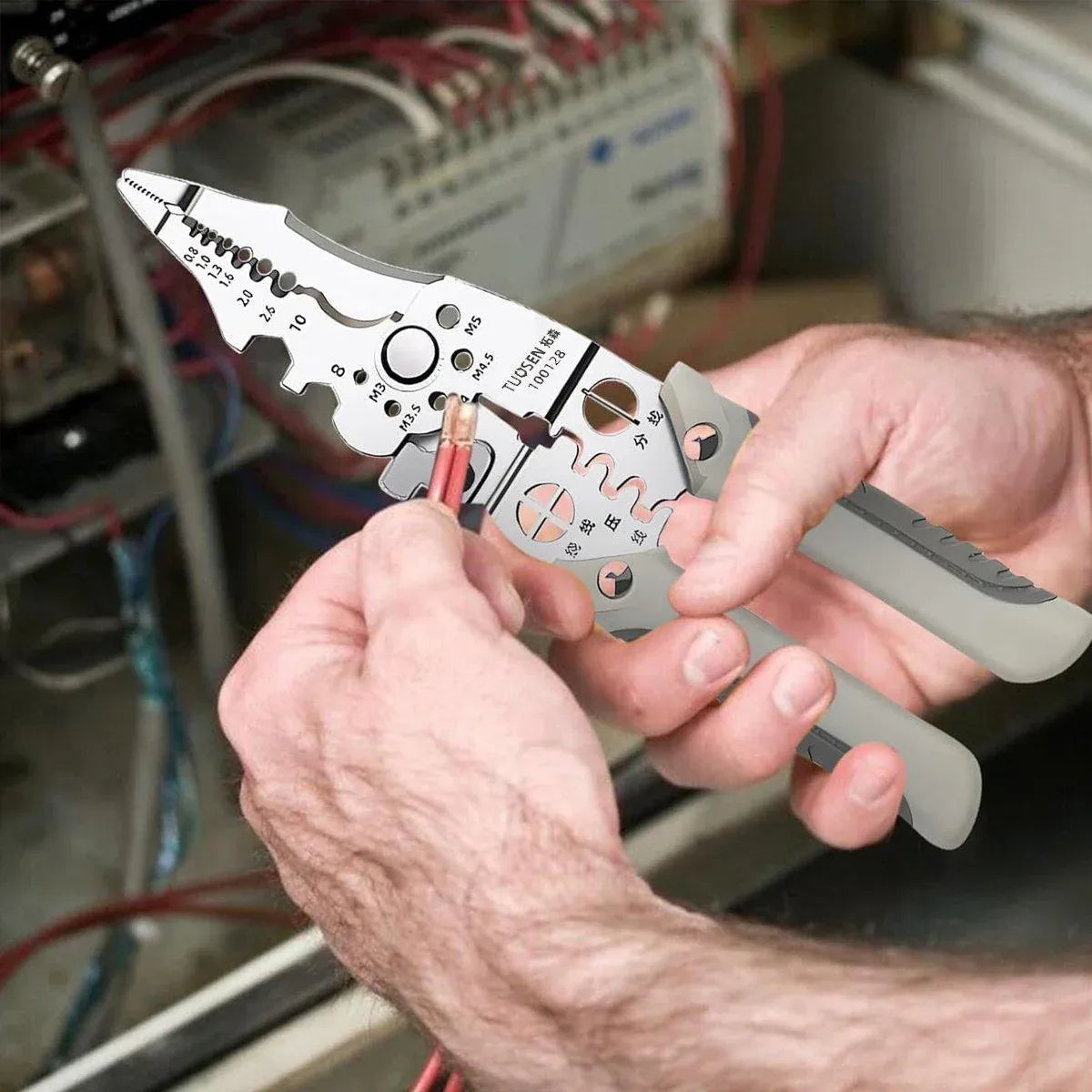 Multifunctional Wire Stripper Pliers Electric Cable Crimper and Cutter Tool Set V528-WIRE-STRIPPER-721500