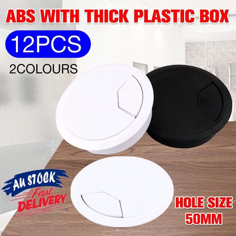 Desk Grommet Cable Hole Covers 50mm Wire Tidy Port for Table Surface 12pcs Set - White-12PCS V528-WIREBO-WHITE12PCS-46261