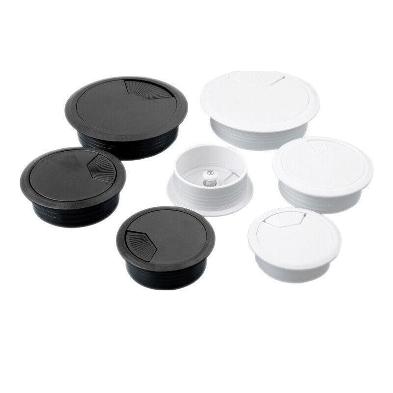 Desk Grommet Cable Hole Covers 50mm Wire Tidy Port for Table Surface 12pcs Set - White-12PCS V528-WIREBO-WHITE12PCS-46261