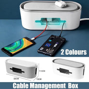Cable Power Management Storage Box Socket Wire Tidy Organiser Hide Case - Grey V528-WIREMETER-GREY-24112
