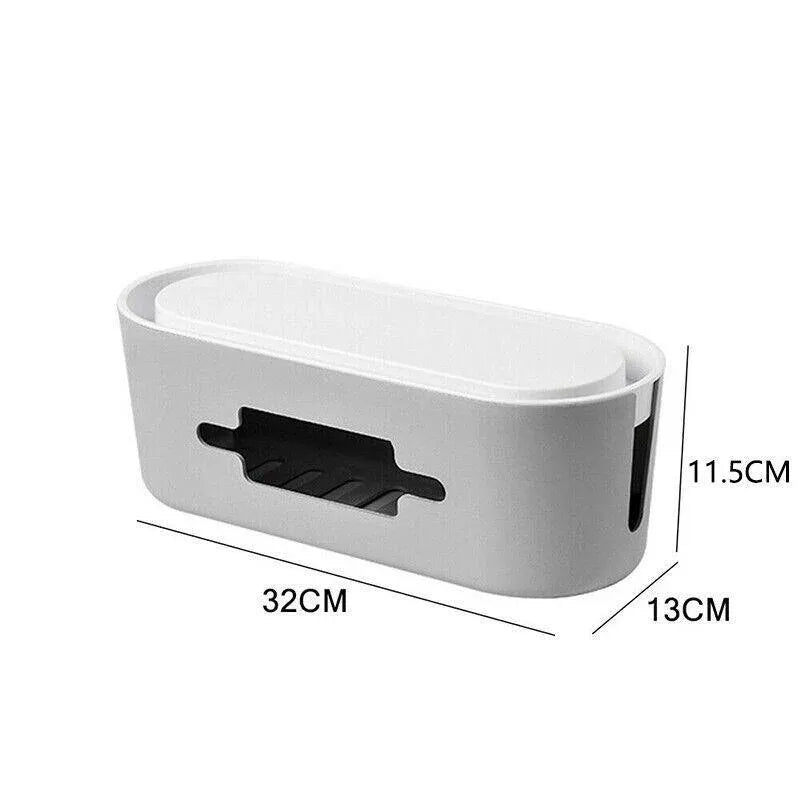 Cable Power Management Storage Box Socket Wire Tidy Organiser Hide Case - Grey V528-WIREMETER-GREY-24112