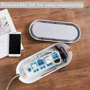 Cable Power Management Storage Box Socket Wire Tidy Organiser Hide Case - Grey V528-WIREMETER-GREY-24112