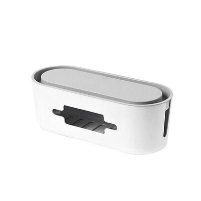 Cable Power Management Storage Box Socket Wire Tidy Organiser Hide Case - White V528-WIREMETER-WHITE-75684
