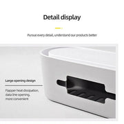 Cable Power Management Storage Box Socket Wire Tidy Organiser Hide Case - White V528-WIREMETER-WHITE-75684