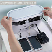 Cable Power Management Storage Box Socket Wire Tidy Organiser Hide Case - White V528-WIREMETER-WHITE-75684