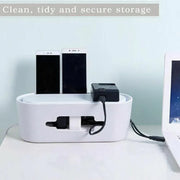 Cable Power Management Storage Box Socket Wire Tidy Organiser Hide Case - White V528-WIREMETER-WHITE-75684