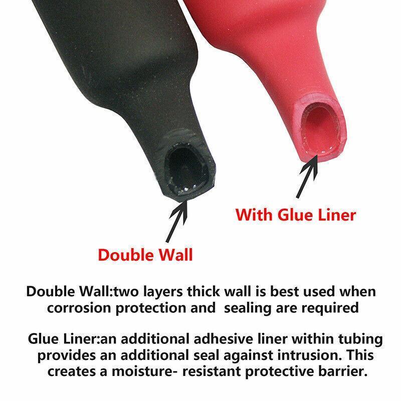 Grade Marine Heat Shrink Tubing 3:1 Wire Sleeve Glue Inside Fast Wrap Insulation Black 5M - 6.4mm*5M V528-WIRESLEEVE-6-4-BLACK5M-01558