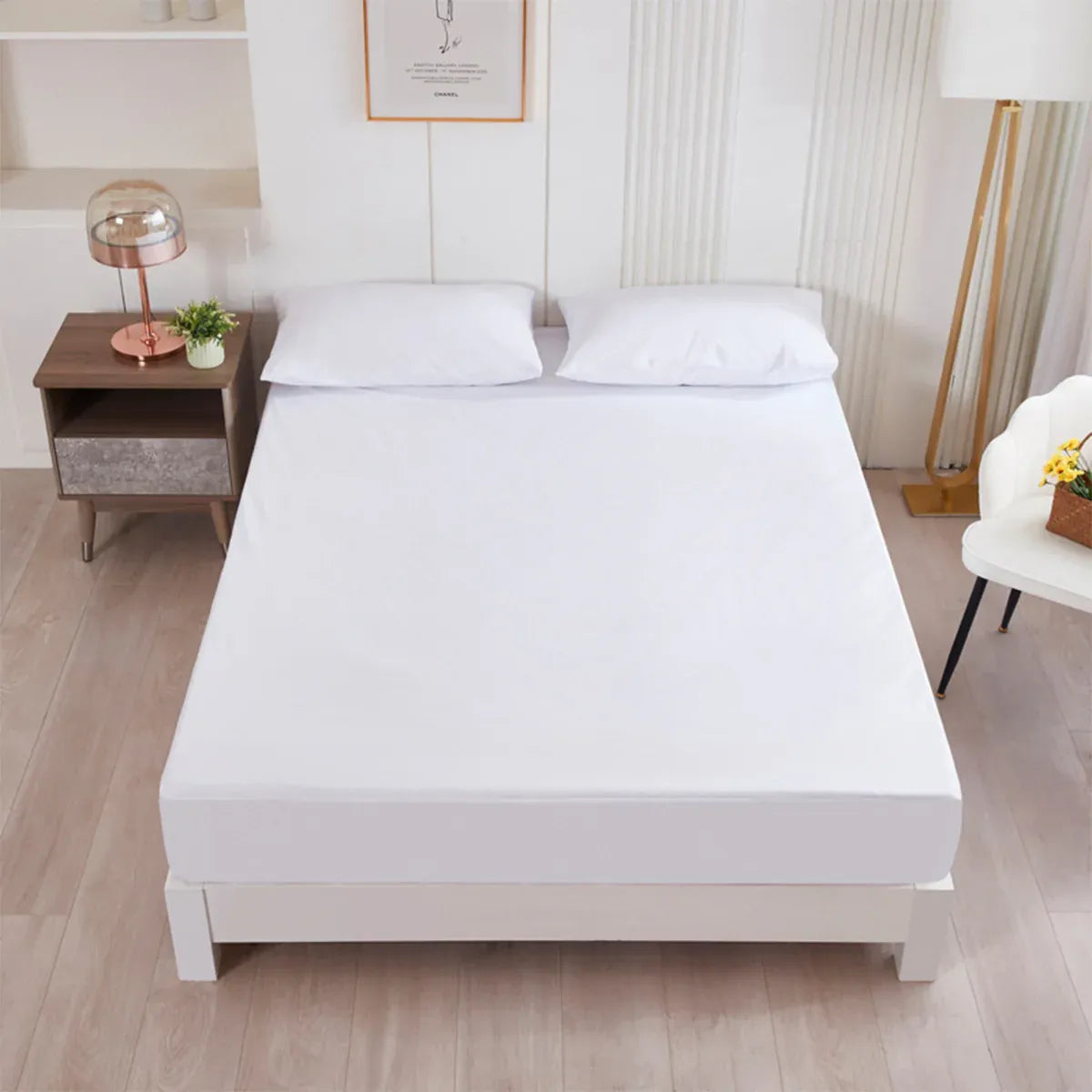 Waterproof Mattress Protector Fitted Sheet Bed Cover for Single King Single Double Queen - 152x203cm V528-WMP-QUEEN-152-203-239970