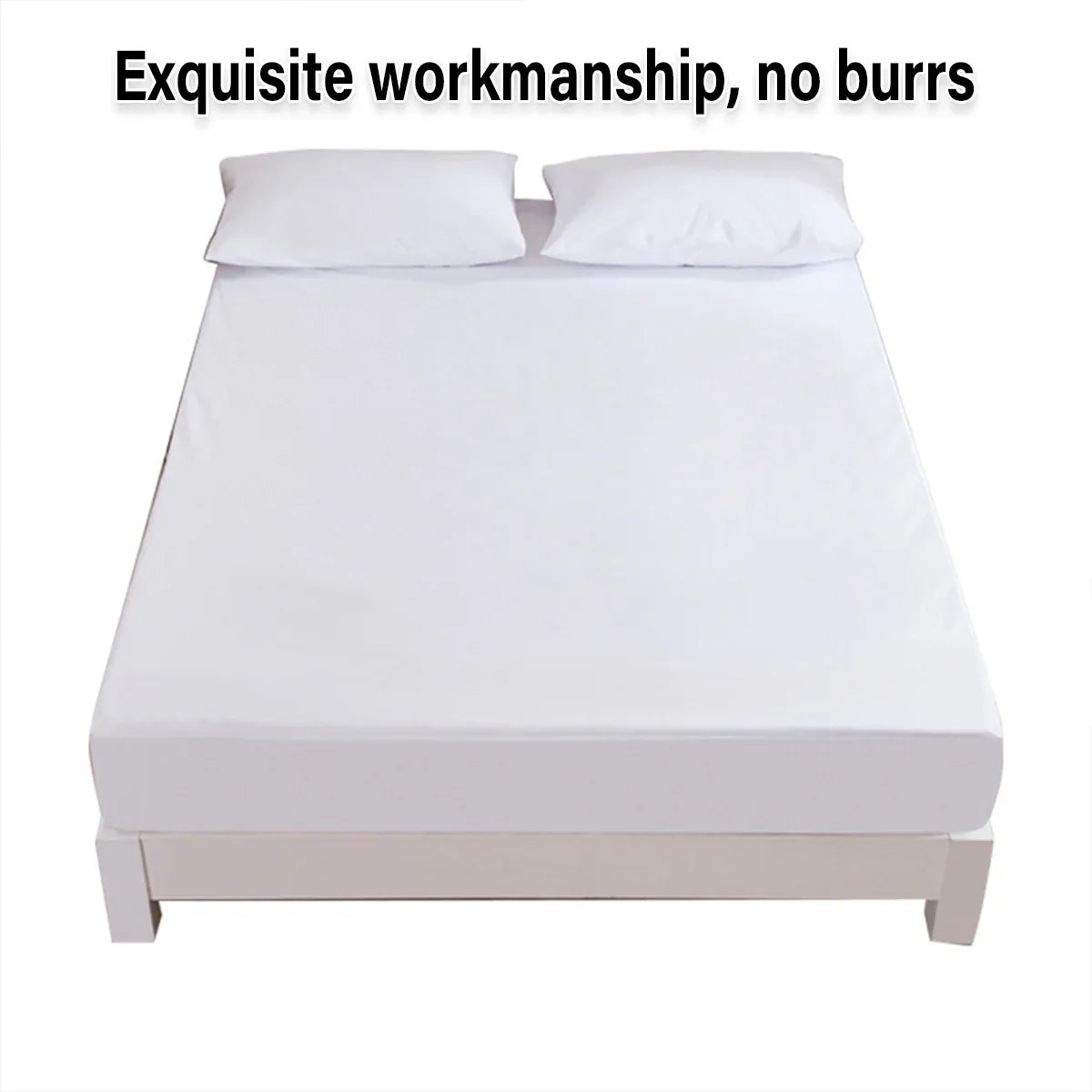 Waterproof Mattress Protector Fitted Sheet Bed Cover for Single King Single Double Queen - 152x203cm V528-WMP-QUEEN-152-203-239970