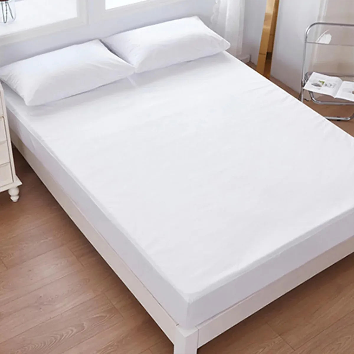 Waterproof Mattress Protector Fitted Sheet Bed Cover for Single King Single Double Queen - 99x190cm V528-WMP-TWIN-99-190-658737