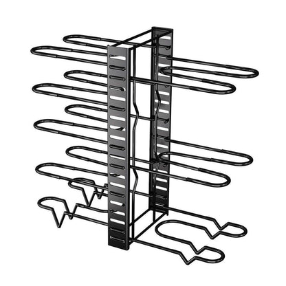 Adjustable Multi Layer Pot Lid Rack Vertical Storage Organizer Countertop Holder V528-WOK-STAND-8-BLACK-736115