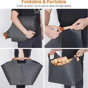 Felt Firewood Storage Basket Tote Bag Large Felt Basket for Firewood Wood Holder V528-WOOD-BASKET-DARK-GREY-919841