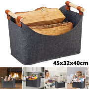 Felt Firewood Storage Basket Tote Bag Large Felt Basket for Firewood Wood Holder V528-WOOD-BASKET-DARK-GREY-919841