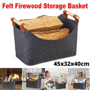 Felt Firewood Storage Basket Tote Bag Large Felt Basket for Firewood Wood Holder V528-WOOD-BASKET-DARK-GREY-919841