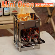 Square Wood Stove Mini Folding Grill Outdoor Camping Portable BBQ Cooking Rack V528-WOOD-BURNING-STOVE-645821