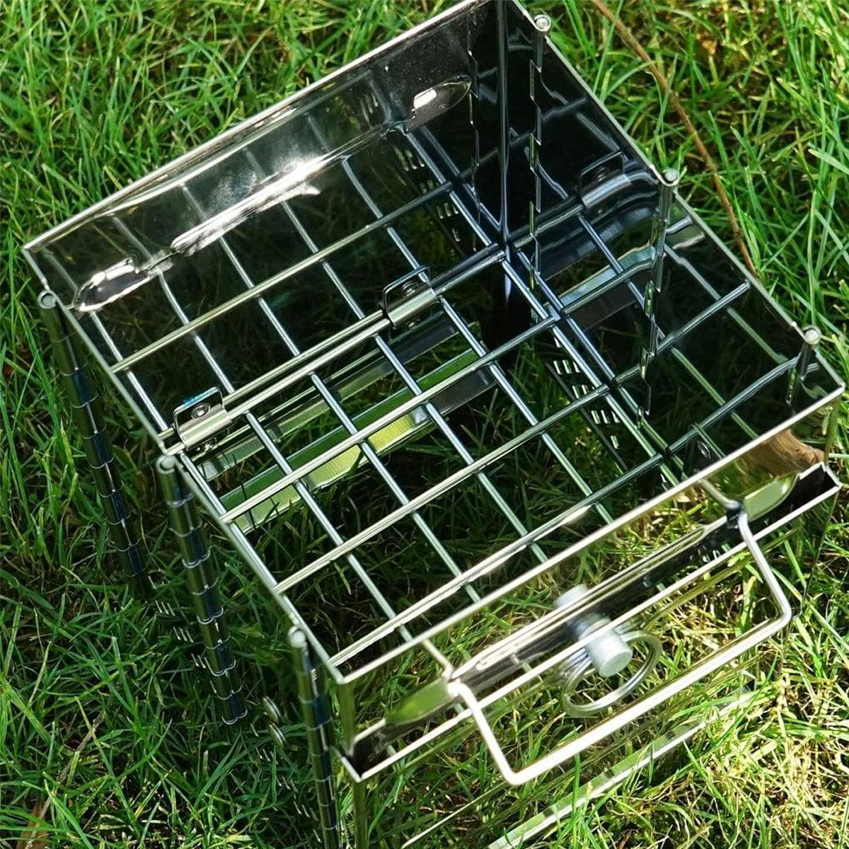 Square Wood Stove Mini Folding Grill Outdoor Camping Portable BBQ Cooking Rack V528-WOOD-BURNING-STOVE-645821