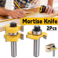 2pcs Tenon Milling Cutter Set Three Tooth T Slot Splice Square Tooth Router Bit V528-WOOD-CUTTER-12B-14-845661