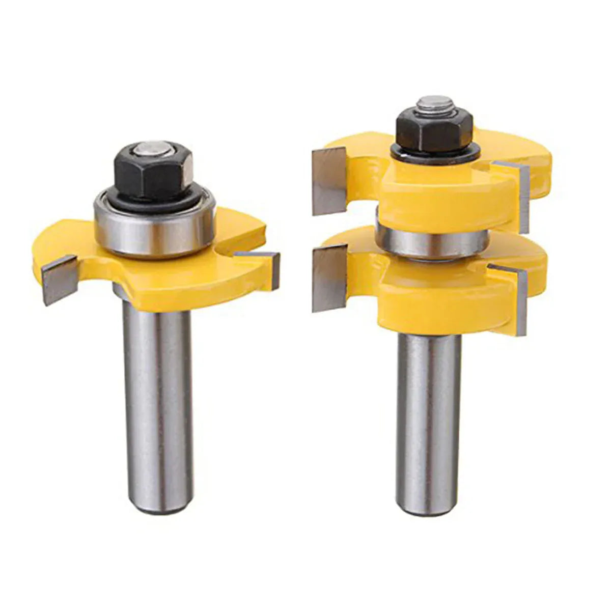 2pcs Tenon Milling Cutter Set Three Tooth T Slot Splice Square Tooth Router Bit V528-WOOD-CUTTER-12B-14-845661