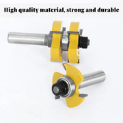 2pcs Tenon Milling Cutter Set Three Tooth T Slot Splice Square Tooth Router Bit V528-WOOD-CUTTER-12B-14-845661