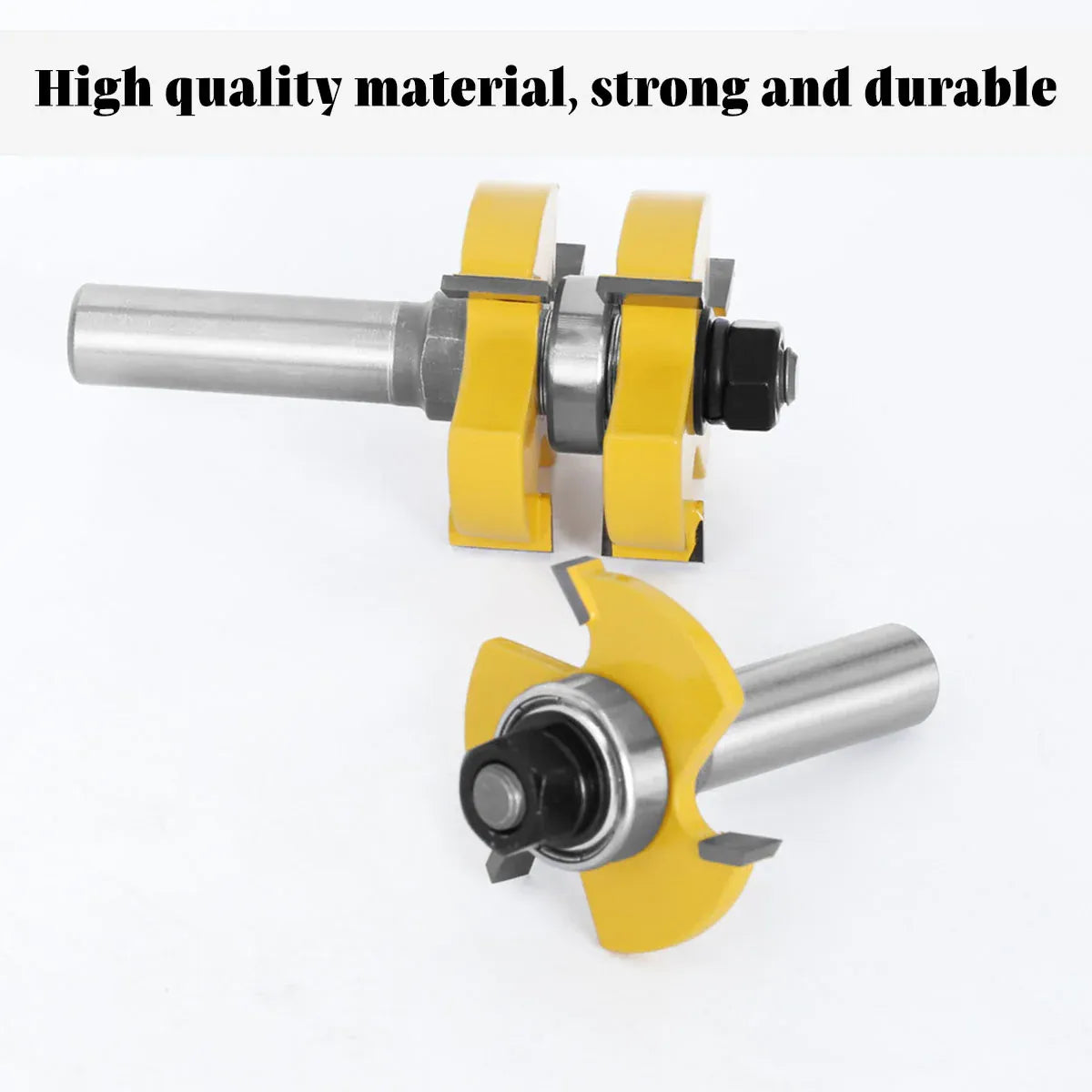 2pcs Tenon Milling Cutter Set Three Tooth T Slot Splice Square Tooth Router Bit V528-WOOD-CUTTER-12B-14-845661