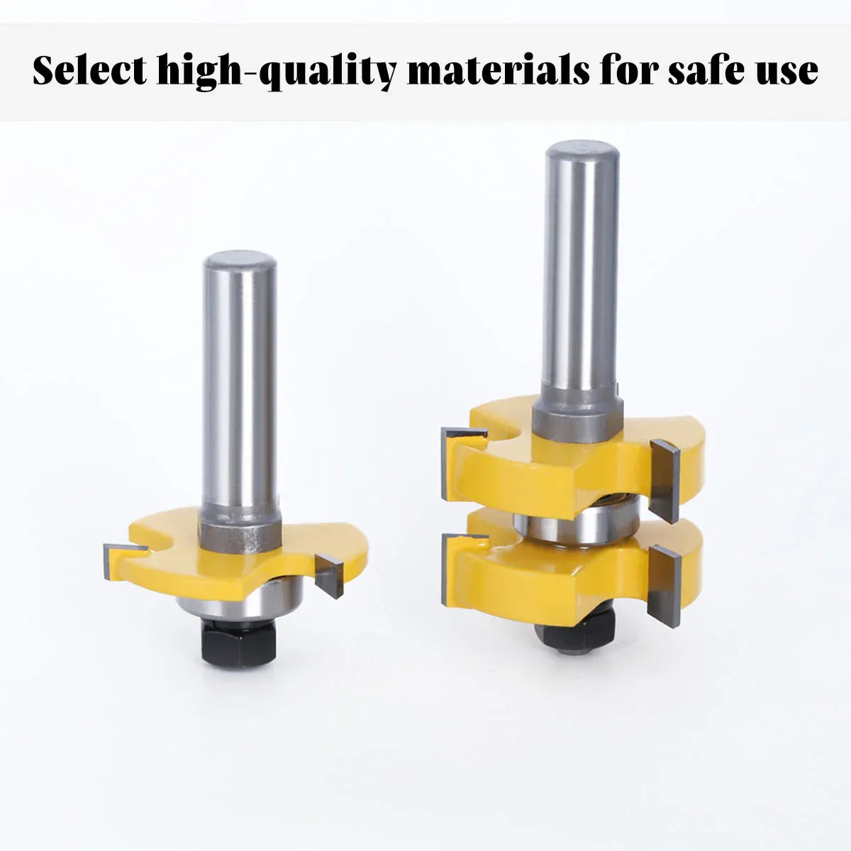 2pcs Tenon Milling Cutter Set Three Tooth T Slot Splice Square Tooth Router Bit V528-WOOD-CUTTER-12B-14-845661