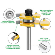 2pcs Tenon Milling Cutter Set Three Tooth T Slot Splice Square Tooth Router Bit V528-WOOD-CUTTER-12B-14-845661