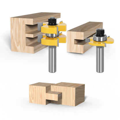 2pcs Tenon Milling Cutter Set Three Tooth T Slot Splice Square Tooth Router Bit V528-WOOD-CUTTER-12B-14-845661